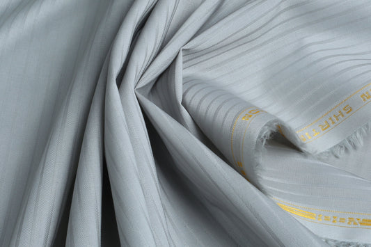 Liverpool 4 Stripe Hearingbone Premium Soft Cotton L.A. Finish - Light Ash Grey
