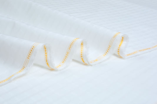 Liverpool 2 Stripe Satin Premium Soft Cotton L.A. Finish - Off White