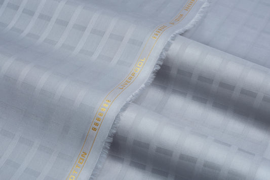 Liverpool 2 Stripe Satin Premium Soft Cotton L.A. Finish - Grey