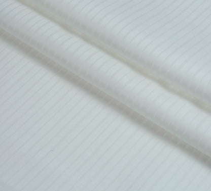 Liverpool 4 Stripe Hearingbone Premium Soft Cotton L.A. Finish - Off White