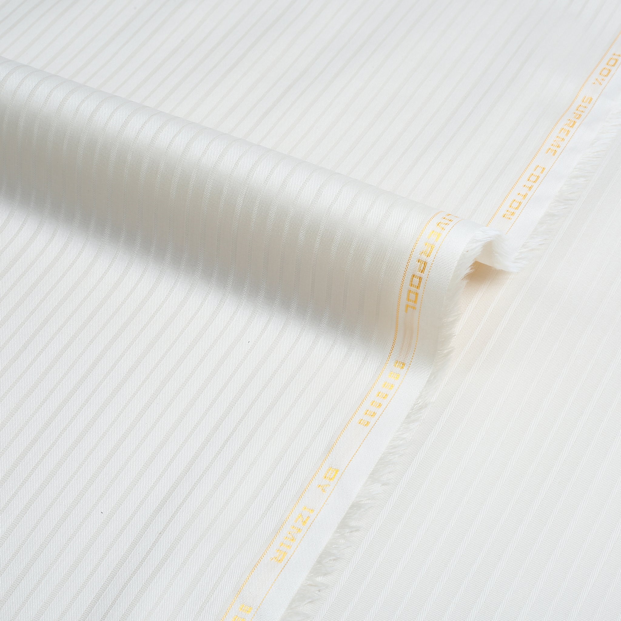 Liverpool 4 Stripe Hearingbone Cream - Soft Cotton