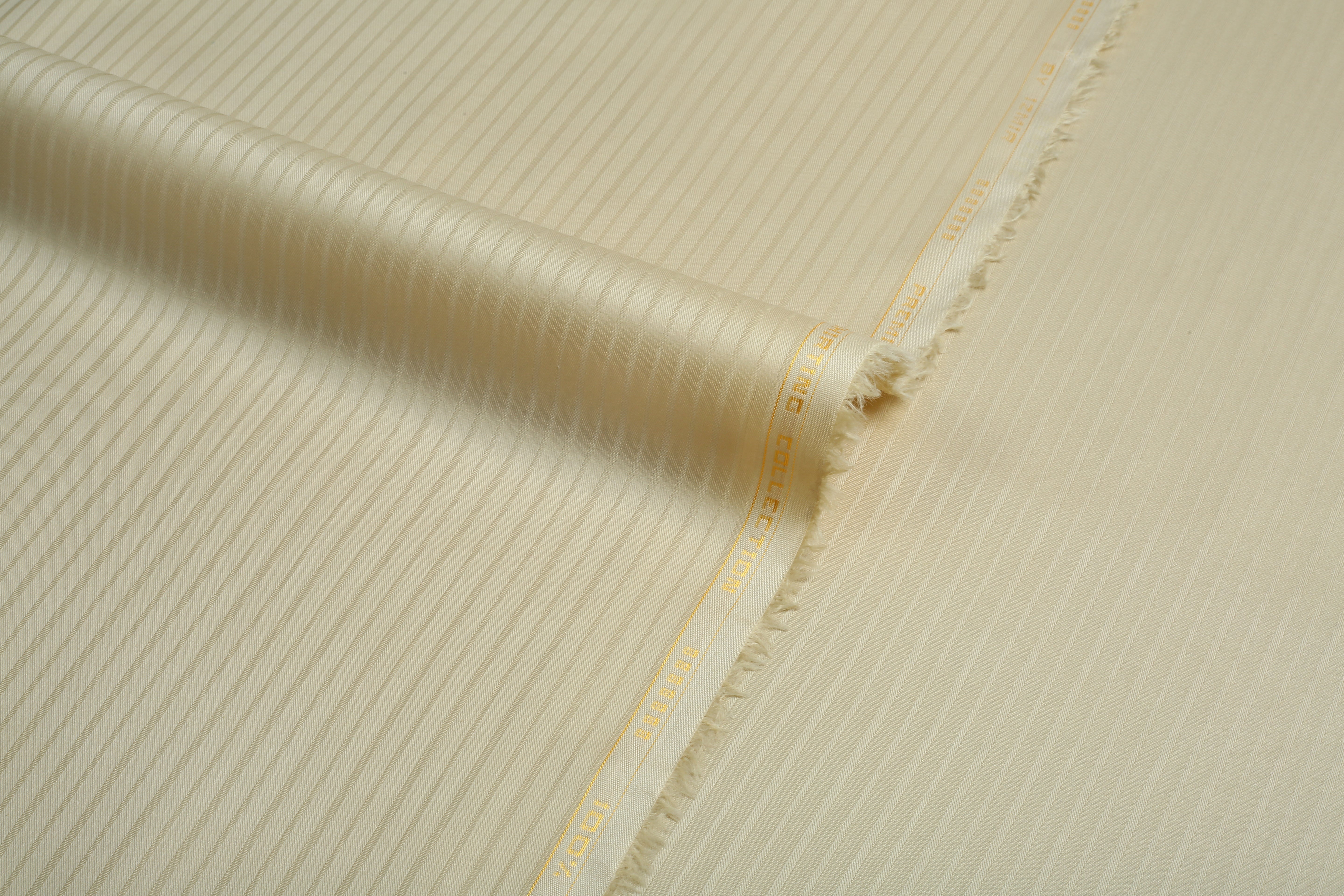 Liverpool 4 Stripe Hearingbone Sand - Soft Cotton