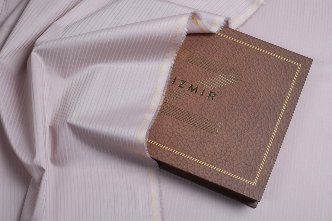 Liverpool 4 Stripe Hearingbone Light Beige - Soft Cotton