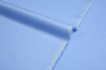 Liverpool 4 Stripe Hearingbone Sky Blue - Soft Cotton