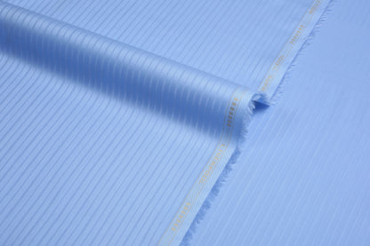 Liverpool 4 Stripe Hearingbone Premium Soft Cotton L.A. Finish - Sky Blue
