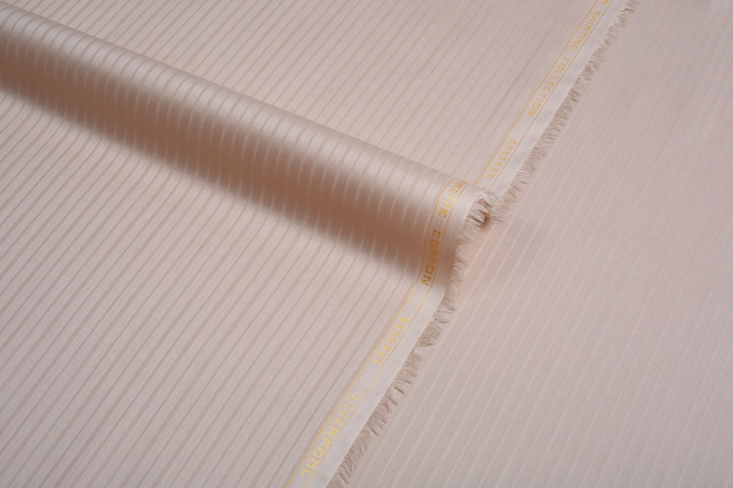 Liverpool 4 Stripe Hearingbone Premium Soft Cotton L.A. Finish - Light Peach