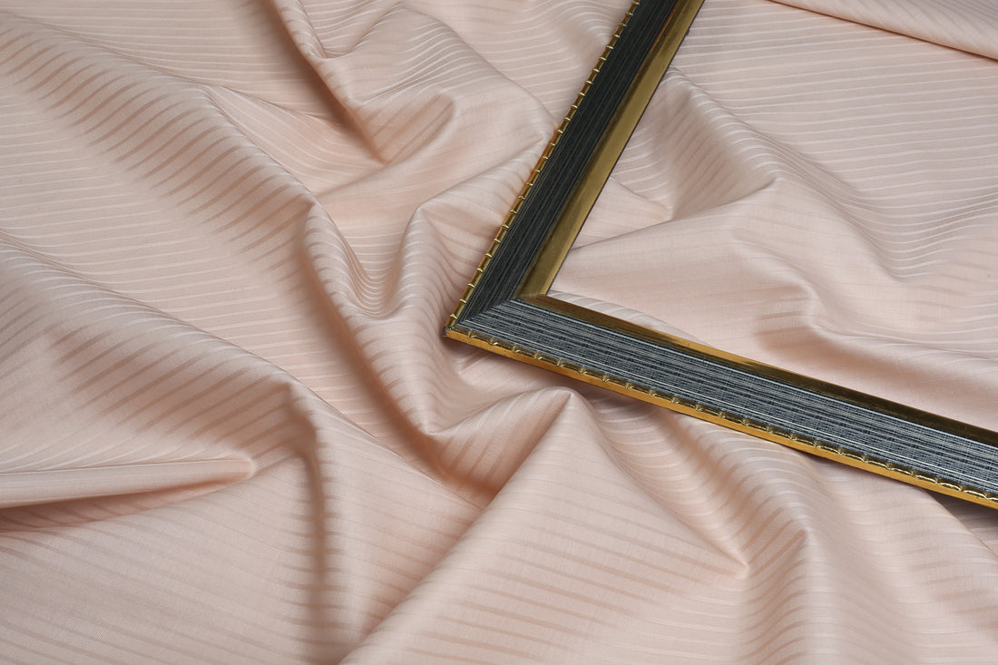 Liverpool 4 Stripe Hearingbone Light Peach - Soft Cotton