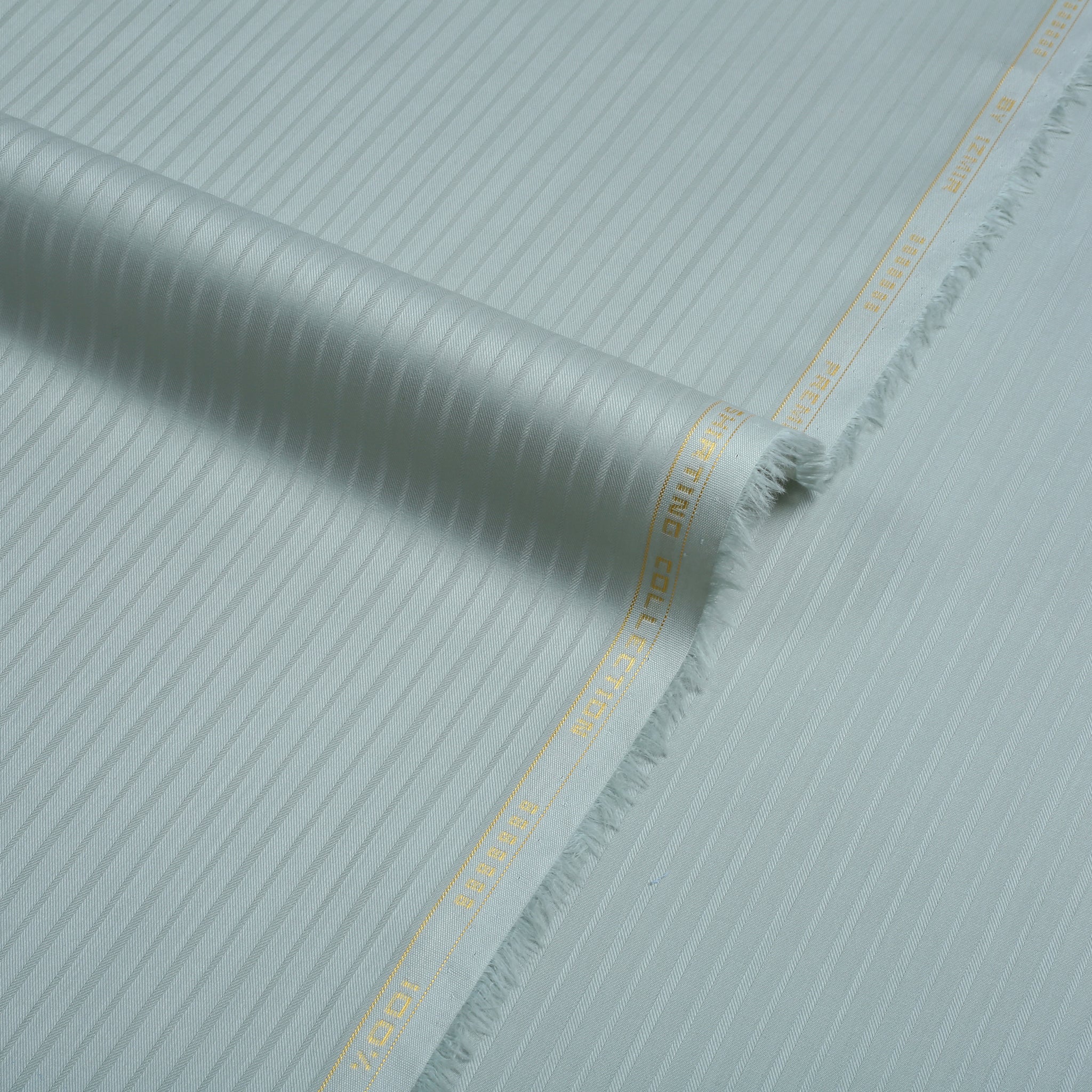 Liverpool 4 Stripe Hearingbone Sage Green - Soft Cotton