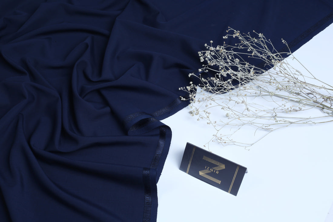 Brunel Navy Blue - Slub Wash & Wear