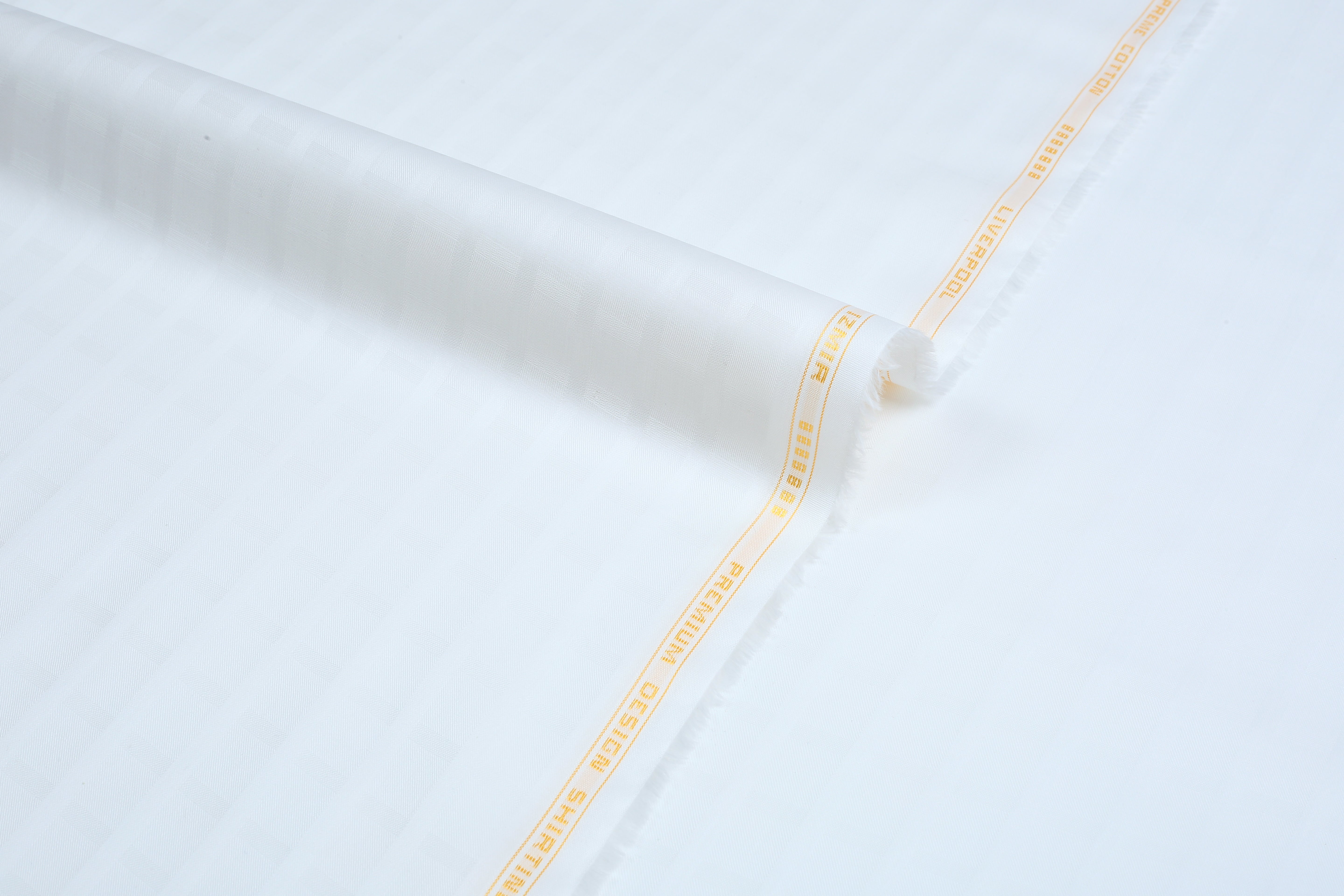 Liverpool 2 Stripe Satin Offwhite - Soft Cotton