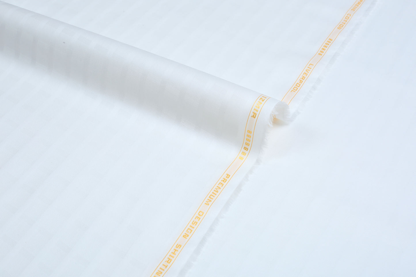 Liverpool 2 Stripe Satin Premium Soft Cotton L.A. Finish - Off White