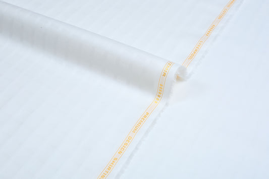 Liverpool 2 Stripe Satin Premium Soft Cotton L.A. Finish - Off White