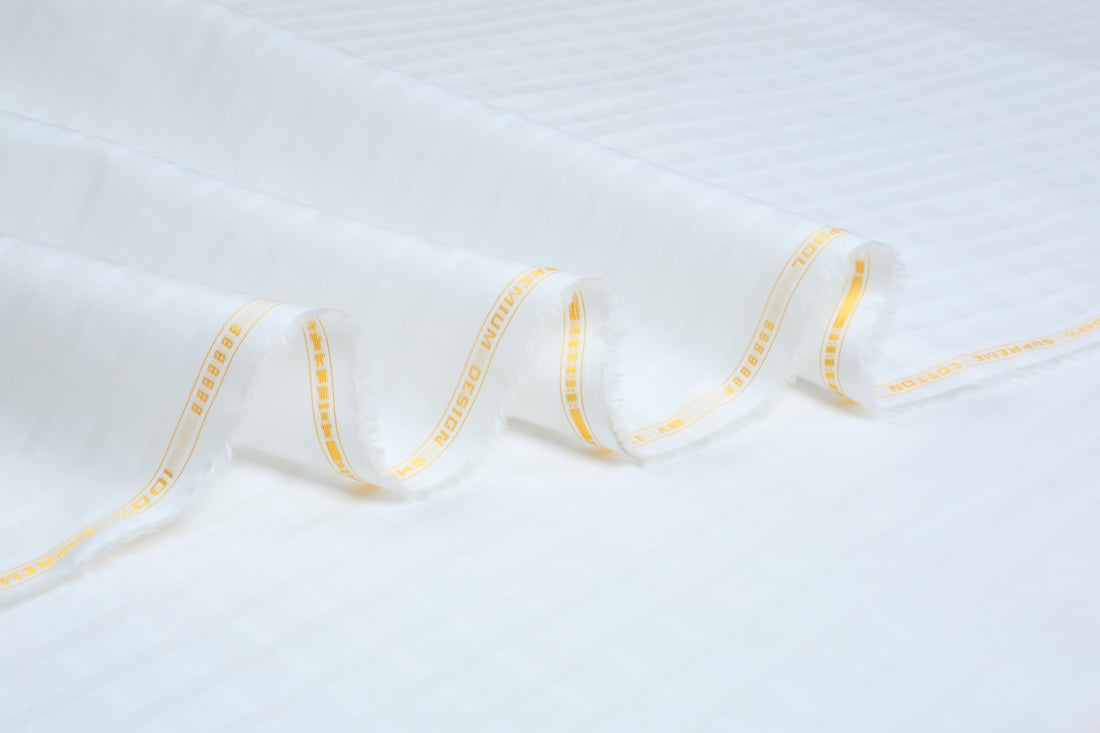 Liverpool 2 Stripe Satin Offwhite - Soft Cotton