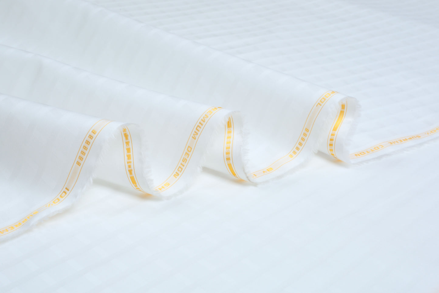 Liverpool 2 Stripe Satin Premium Soft Cotton L.A. Finish - Off White