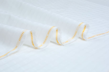 Liverpool 2 Stripe Satin Premium Soft Cotton L.A. Finish - Off White