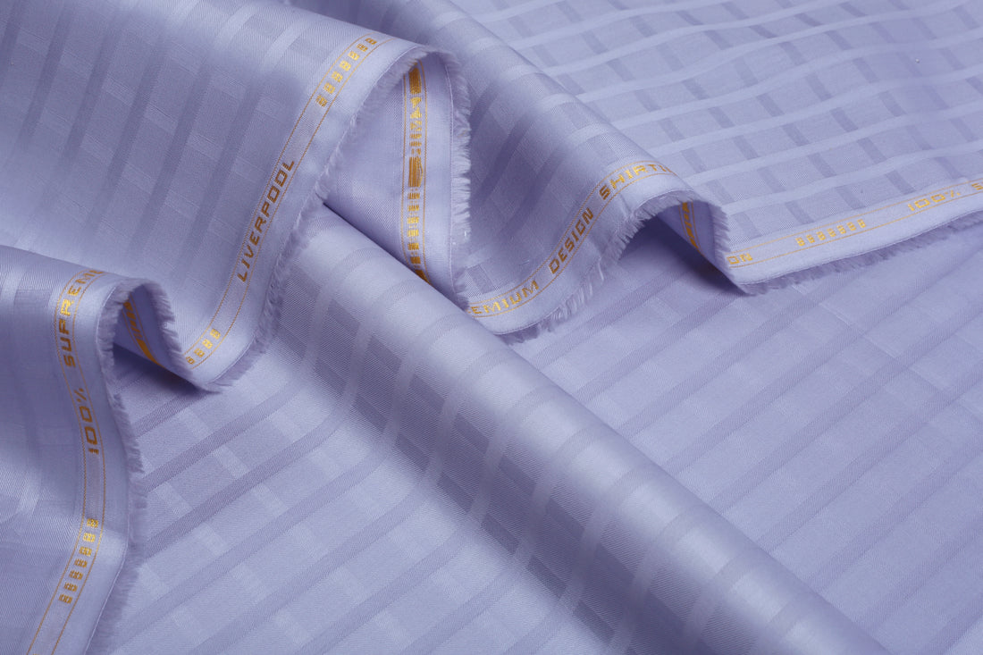 Liverpool 2 Stripe Satin Light Purple - Soft Cotton