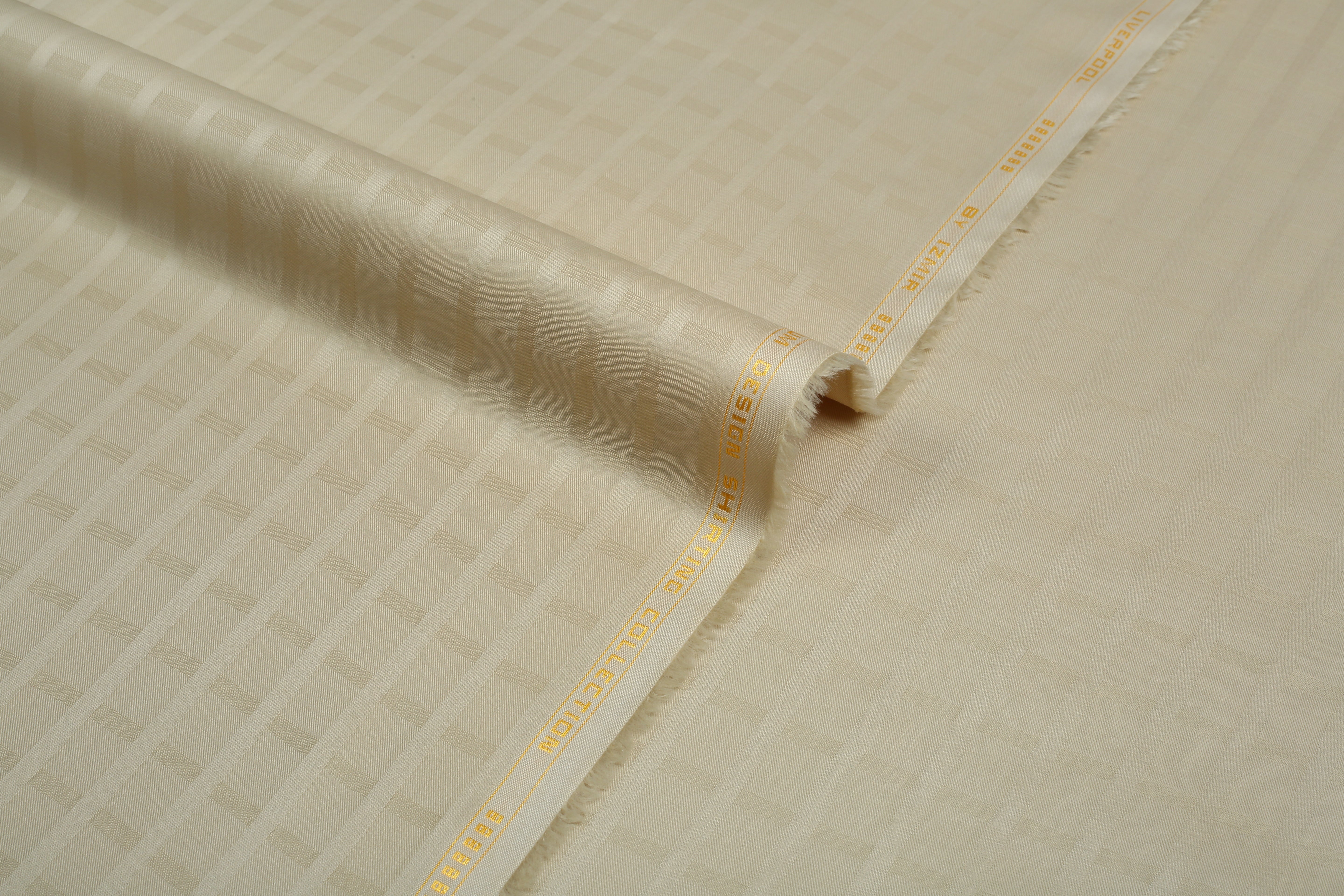 Liverpool 2 Stripe Satin Sand - Soft Cotton