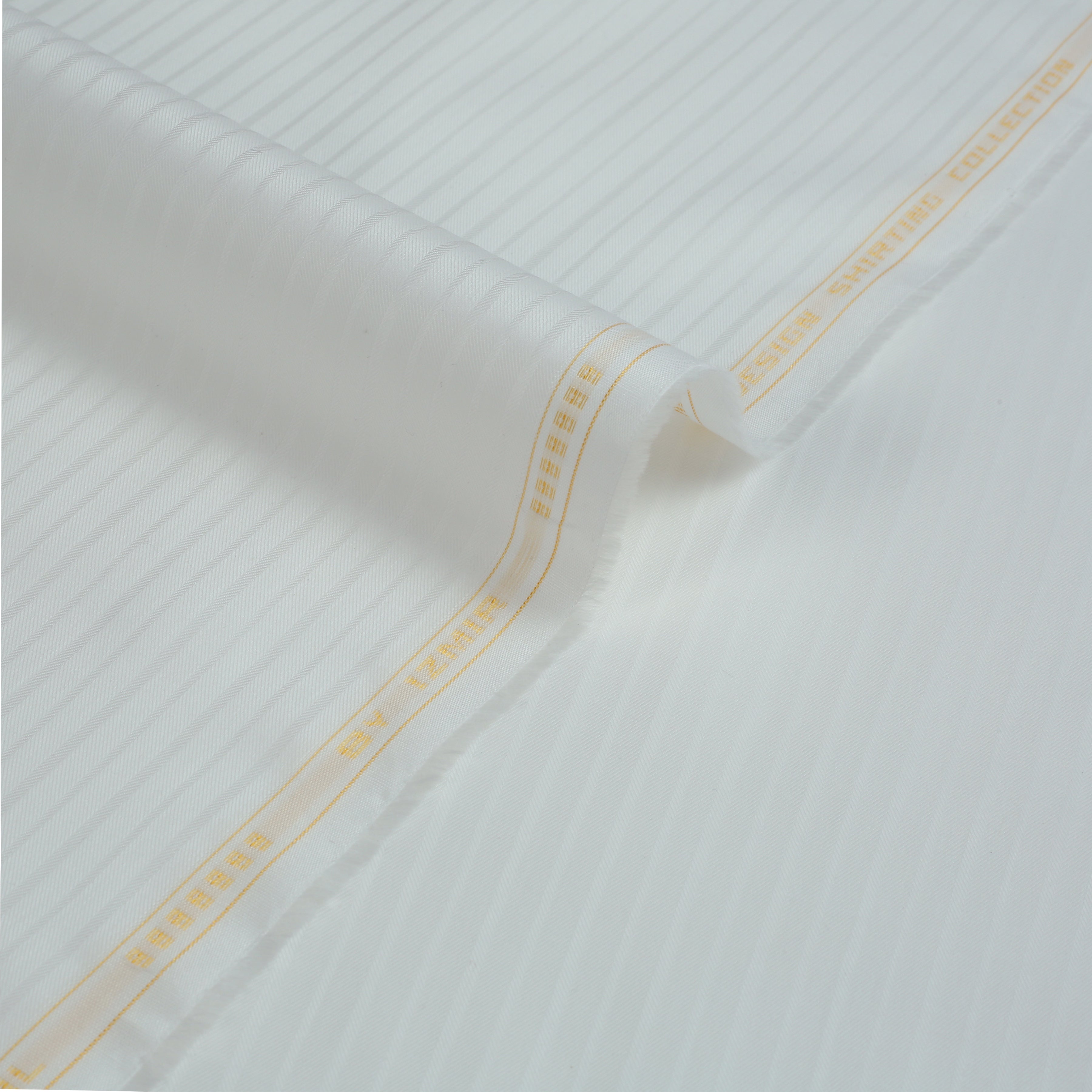 Liverpool 4 Stripe Hearingbone Off White - Soft Cotton