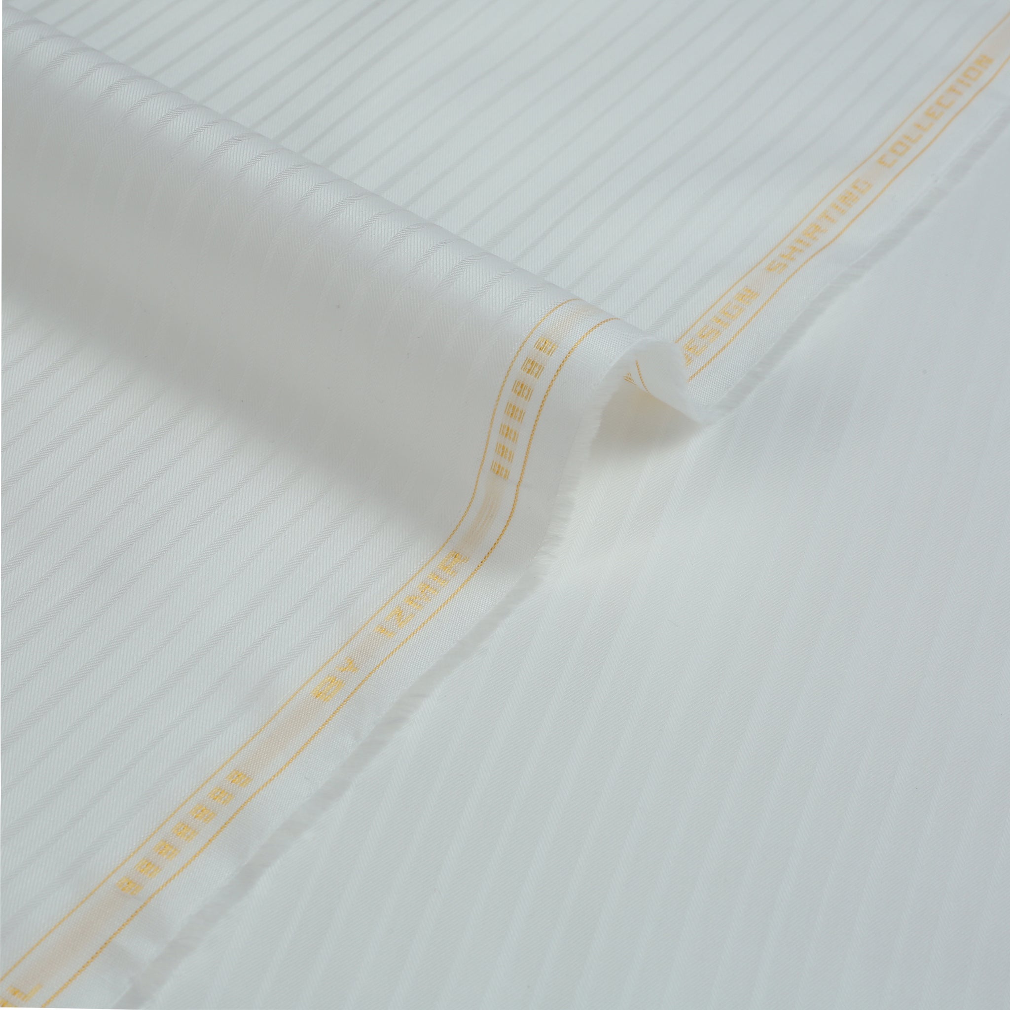 Liverpool 4 Stripe Hearingbone Off White - Soft Cotton