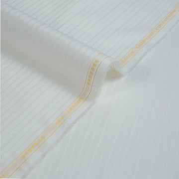 Liverpool 4 Stripe Hearingbone Off White - Soft Cotton
