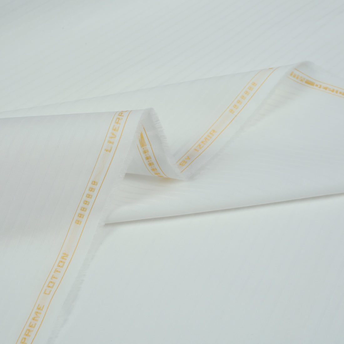 Liverpool 4 Stripe Hearingbone Off White - Soft Cotton