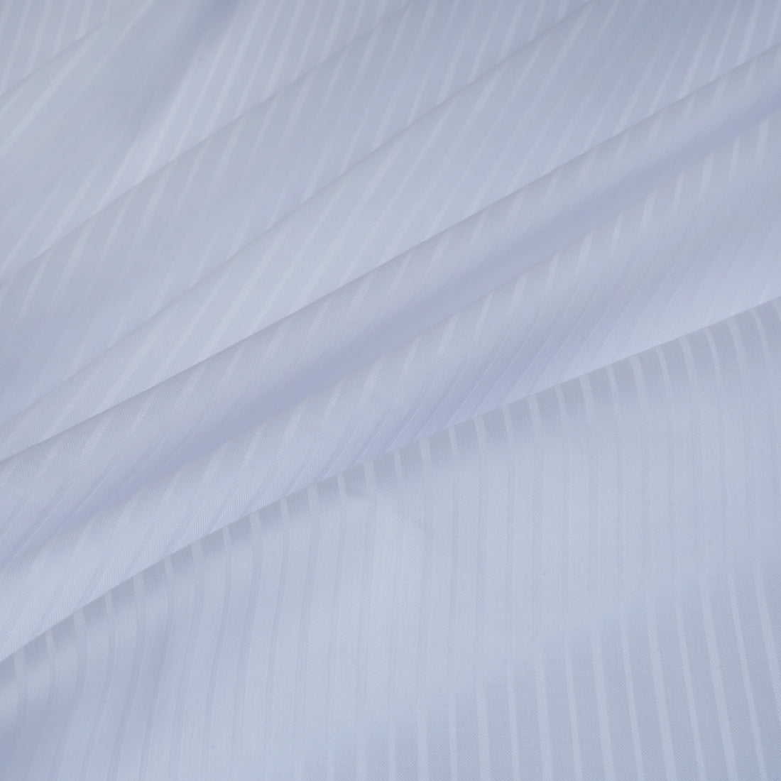 Liverpool 4 Stripe Hearingbone Pure White - Soft Cotton