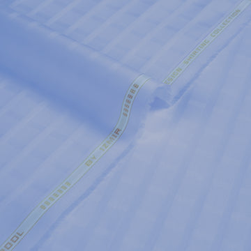 Liverpool 2 Stripe Satin Sky Blue - Soft Cotton